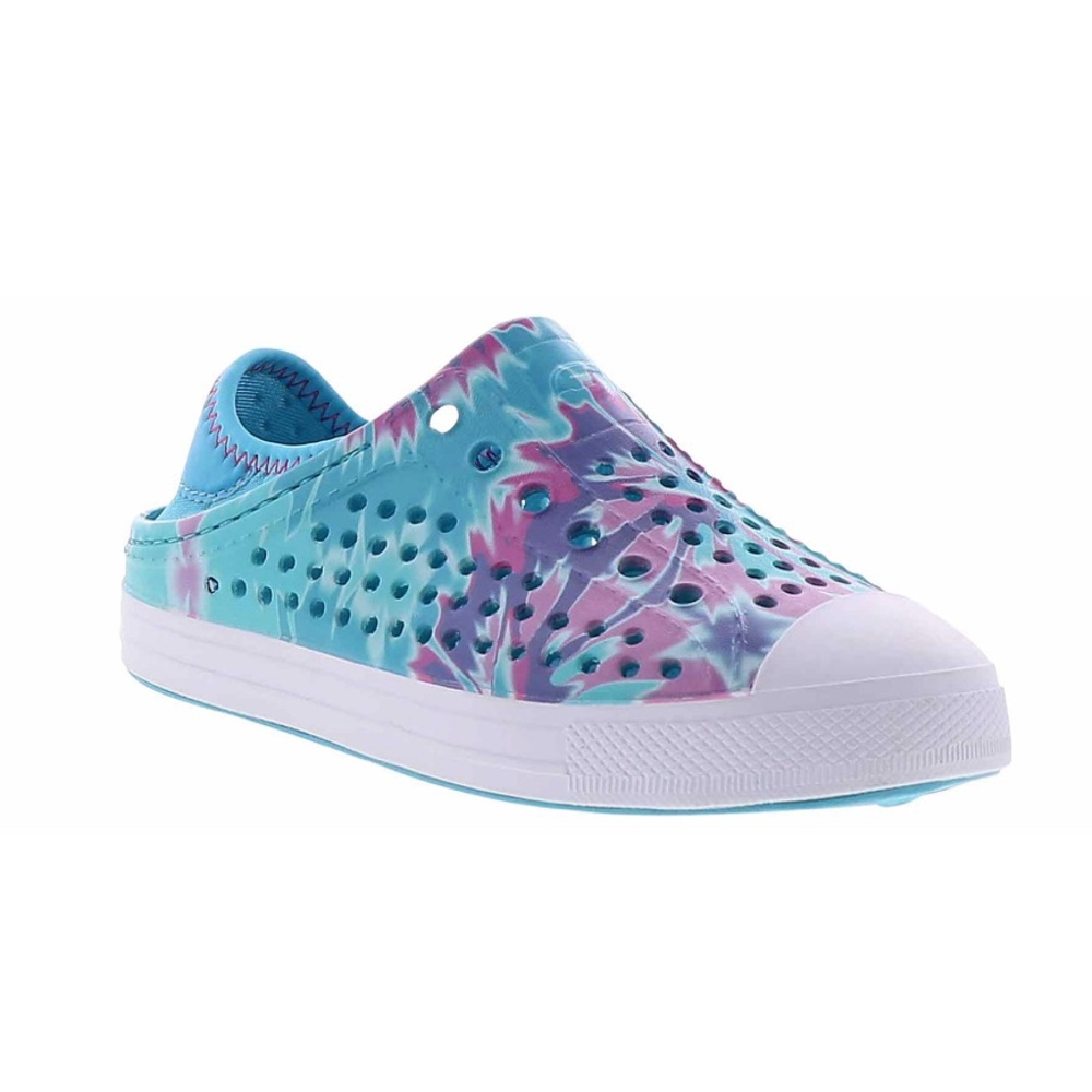 Sketchers Cali Gear Color Hype Girls Waterproof Shoes in Turquoise/Purple